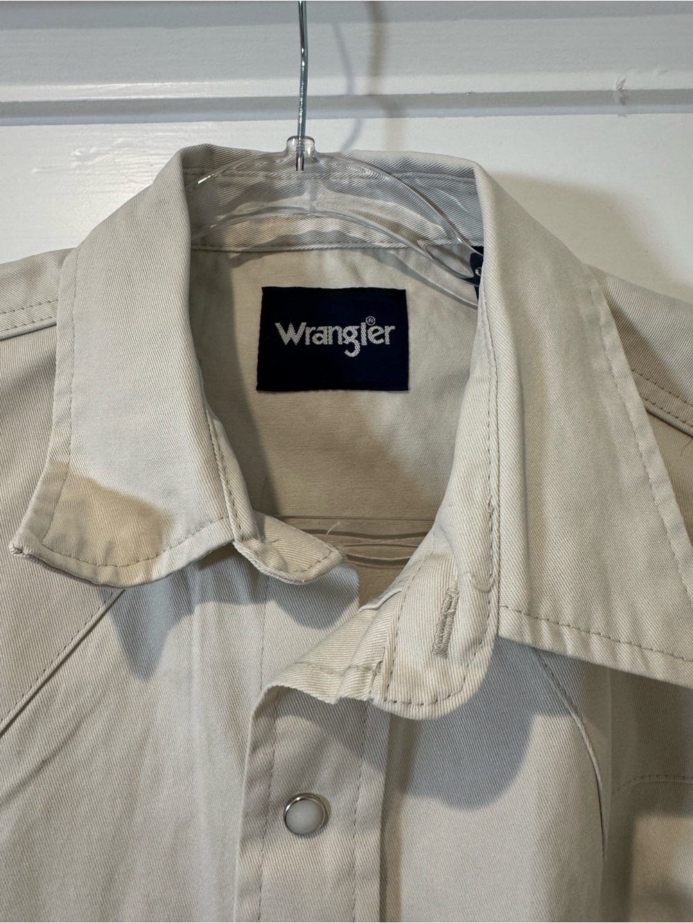 Wrangler Light Cream Western Snap Shirt - Picture 2 of 6